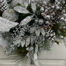 Load image into Gallery viewer, CHRISTMAS WREATH LUXURY - SPARKLING SILVER SPLENDOR