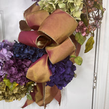 Load image into Gallery viewer, FALL LUXURY WREATH - LUXURIOUS SILK RIBBON - BOLD &amp; BRILLIANT FALL FLORALS
