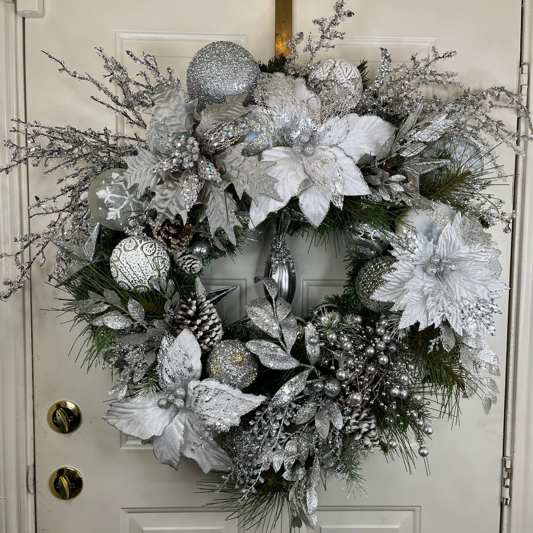 CHRISTMAS WREATH LUXURY - SPARKLING SILVER SPLENDOR