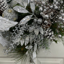 Load image into Gallery viewer, CHRISTMAS WREATH LUXURY - SPARKLING SILVER SPLENDOR
